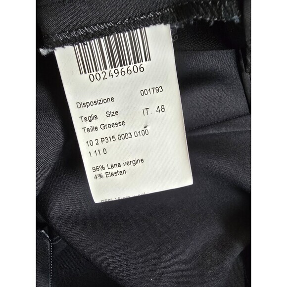 Piazza Sempione Pants Womens 10 12 xl Audrey Black Wool Blend Cropped Italian 48 - Picture 5 of 6